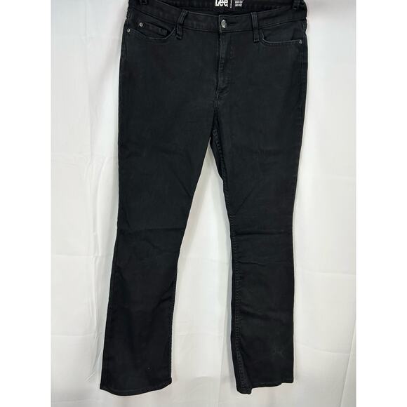 LEE WOMENS  REGULAR FIT BOOT CUT MID RISE JEAN SIZE 14M COLOR BLACK COTTON BLEND - Picture 9 of 9
